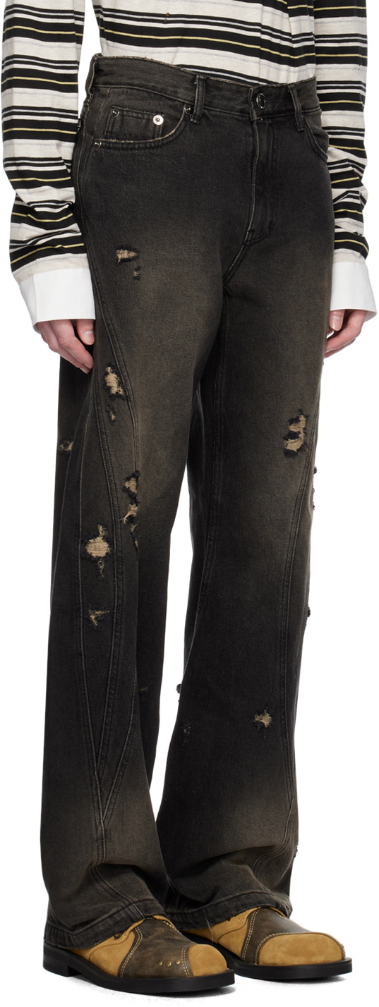 lesugiatelier Black Distressed Jeans
