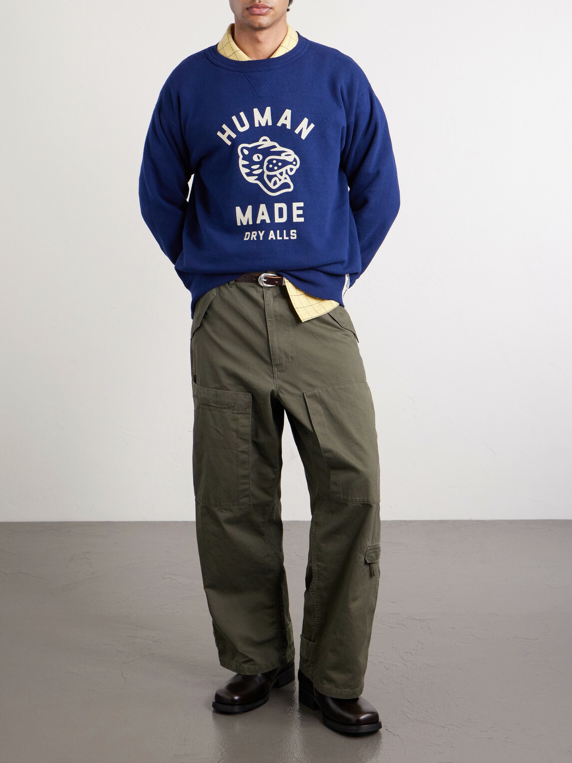 Human Made - Cotton Wide-Leg Pants Trousers - Green