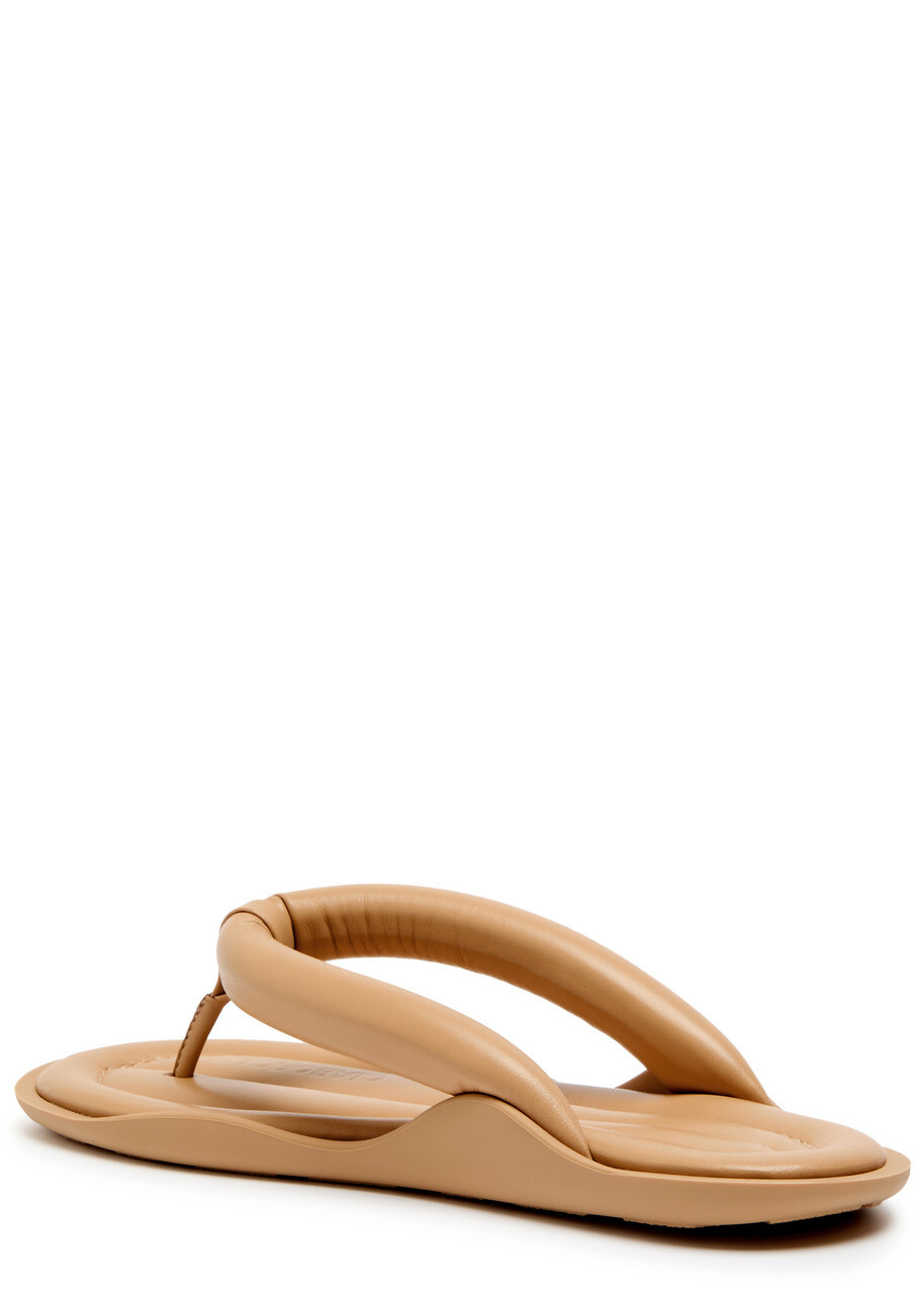 Gia Borghini Harper Leather Flip Flops Sand
