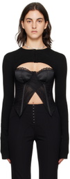 GUIZIO Black Micro Cardigan