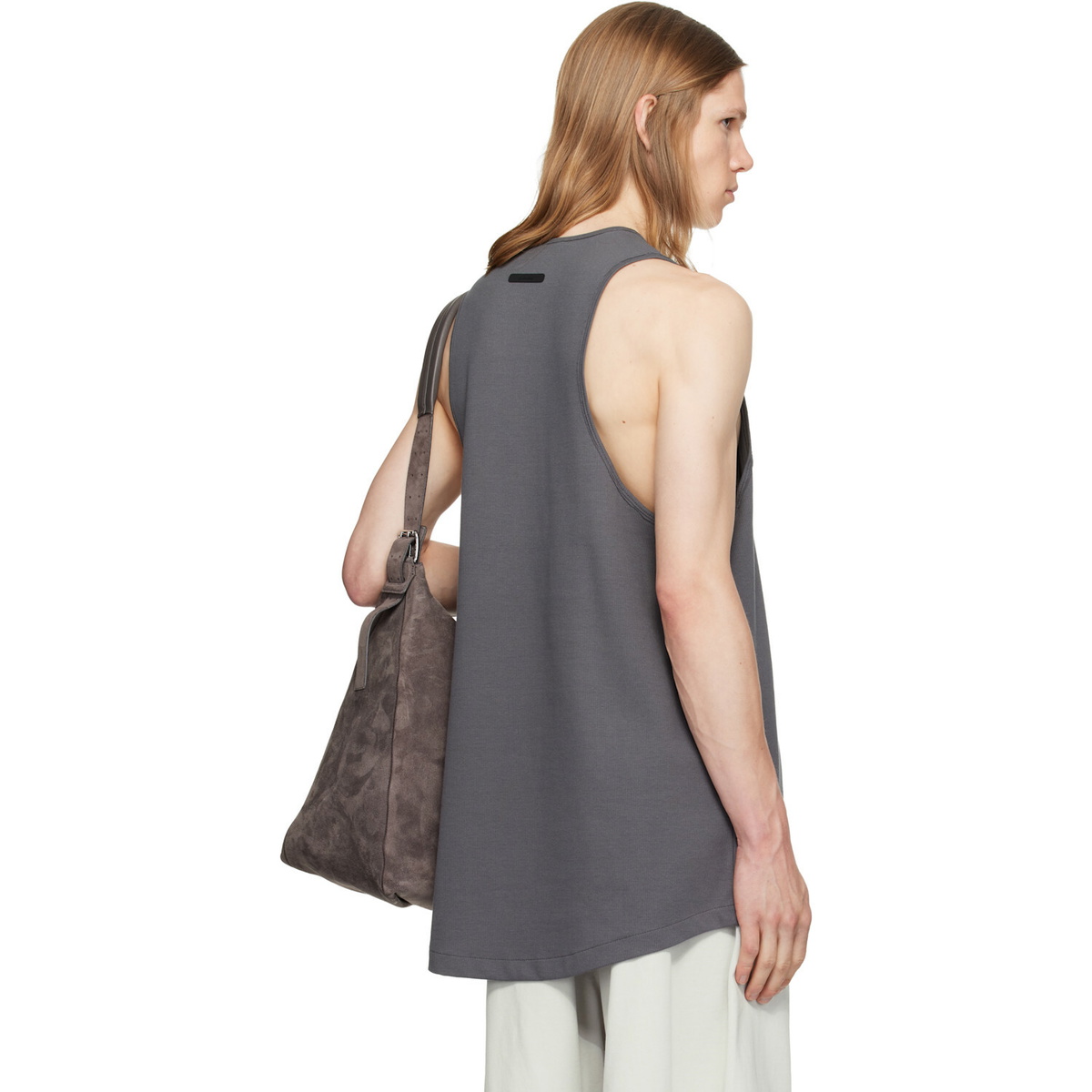 Fear of God ESSENTIALS Gray Ribbed Essential Tank Top