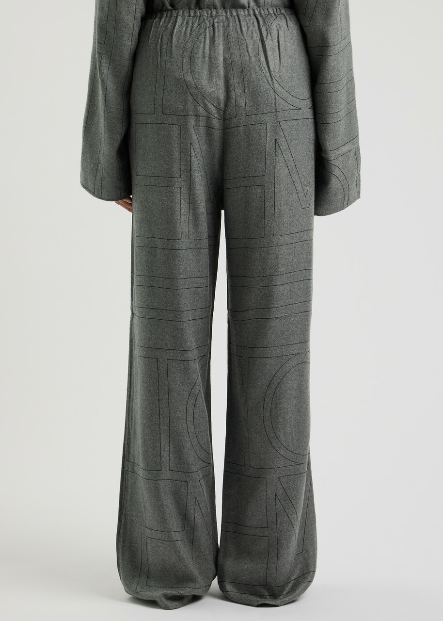 Pantalon En Soie Toteme Noir Taille 34 - Avec Broderie Logo Monogramme - Neuf Avec étiquette