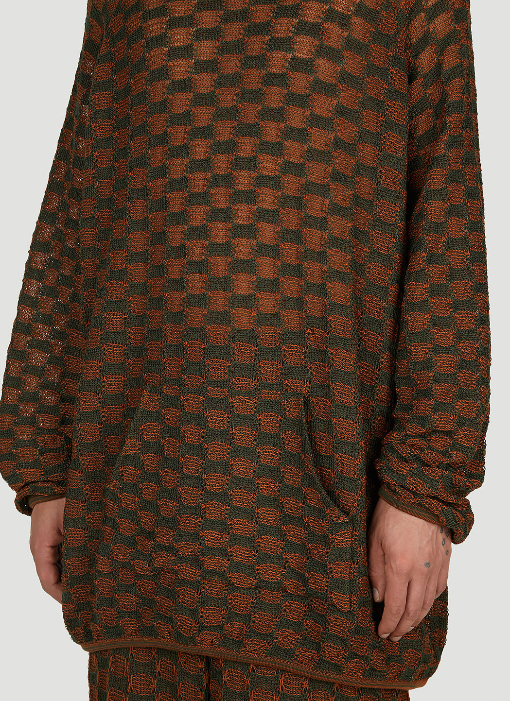 Isa Boulder Check Knit Hooded Sweater