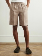 PIACENZA 1733 - Straight-Leg Herringbone Linen Shorts - Neutrals