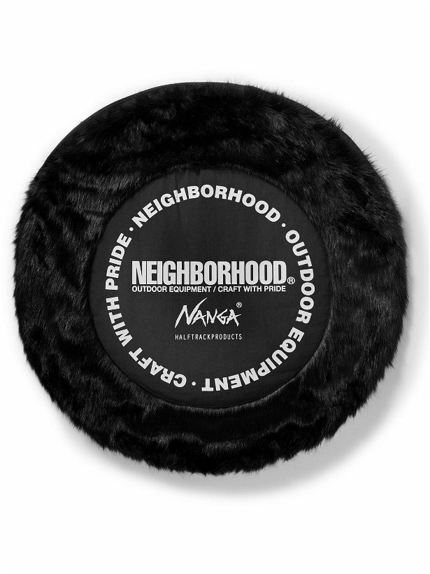 Photo: Neighborhood - Logo-Embellished Shell-Trimmed Faux Fur Cushion Cover