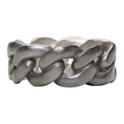 Maison Margiela Silver and Black Chain-Link Ring