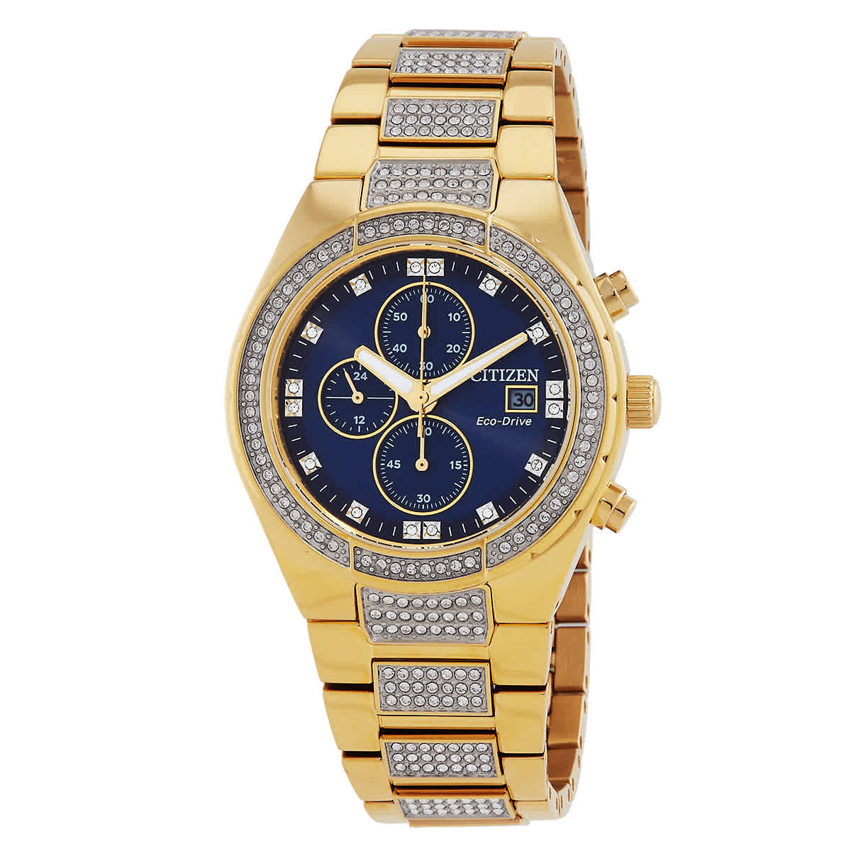 Citizen Crystal Chronograph Blue Dial Mens Watch CA0752-58L