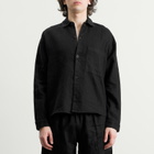 MKI Men's Linen Box Dress Shirt in Black