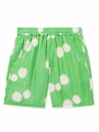 Folk - Assembly Straight-Leg Printed Linen Shorts - Green