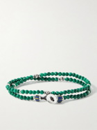 Mikia - Malachite and Silver Beaded Wrap Bracelet