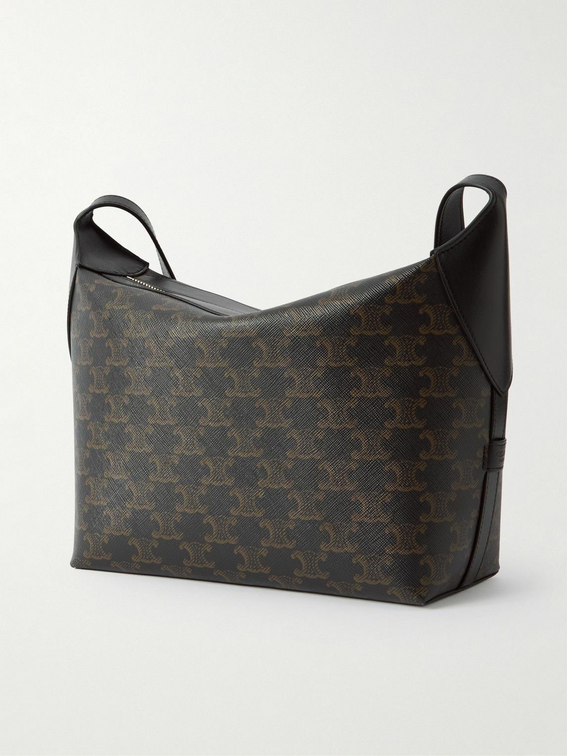 CELINE - Leather-Trimmed Monogrammed Coated-Canvas Messenger Bag