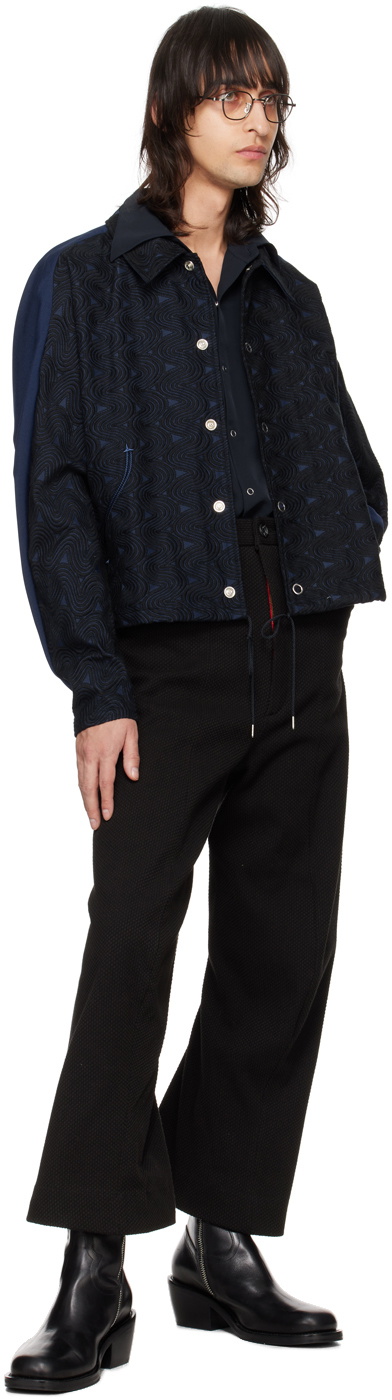 KOZABURO Black 3D Shaped Trousers