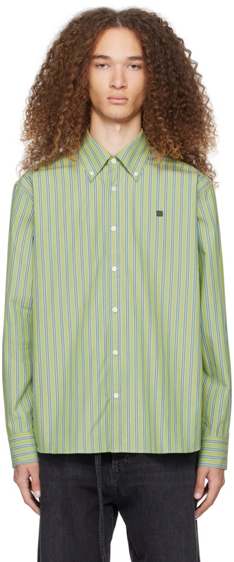 Photo: Acne Studios Green Button-Up Shirt