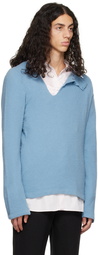 Comme des Garçons Homme Plus Blue Slashed Sweater