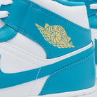 Air Jordan Men's 1 Mid Sneakers in Aquatone/Celestial Gold