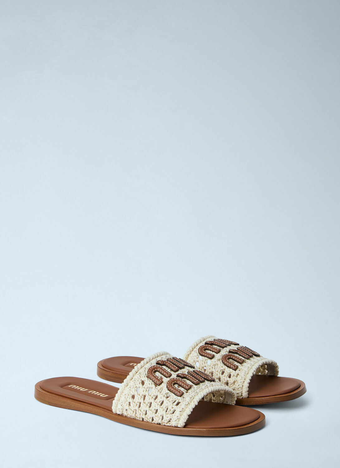 Miu Miu Crochet Slide Sandals