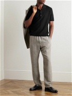 Barena - Linen and Cotton-Blend Polo Shirt - Black