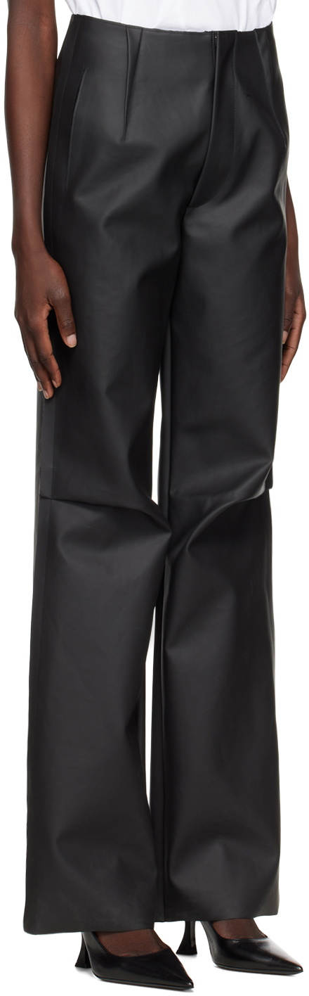 GAUCHERE Black Coated Trousers