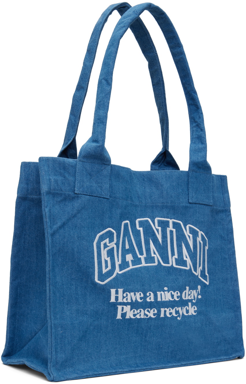GANNI Blue Large Easy Tote