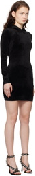 alexanderwang.t Black Logo-Embossed Hoodie Minidress
