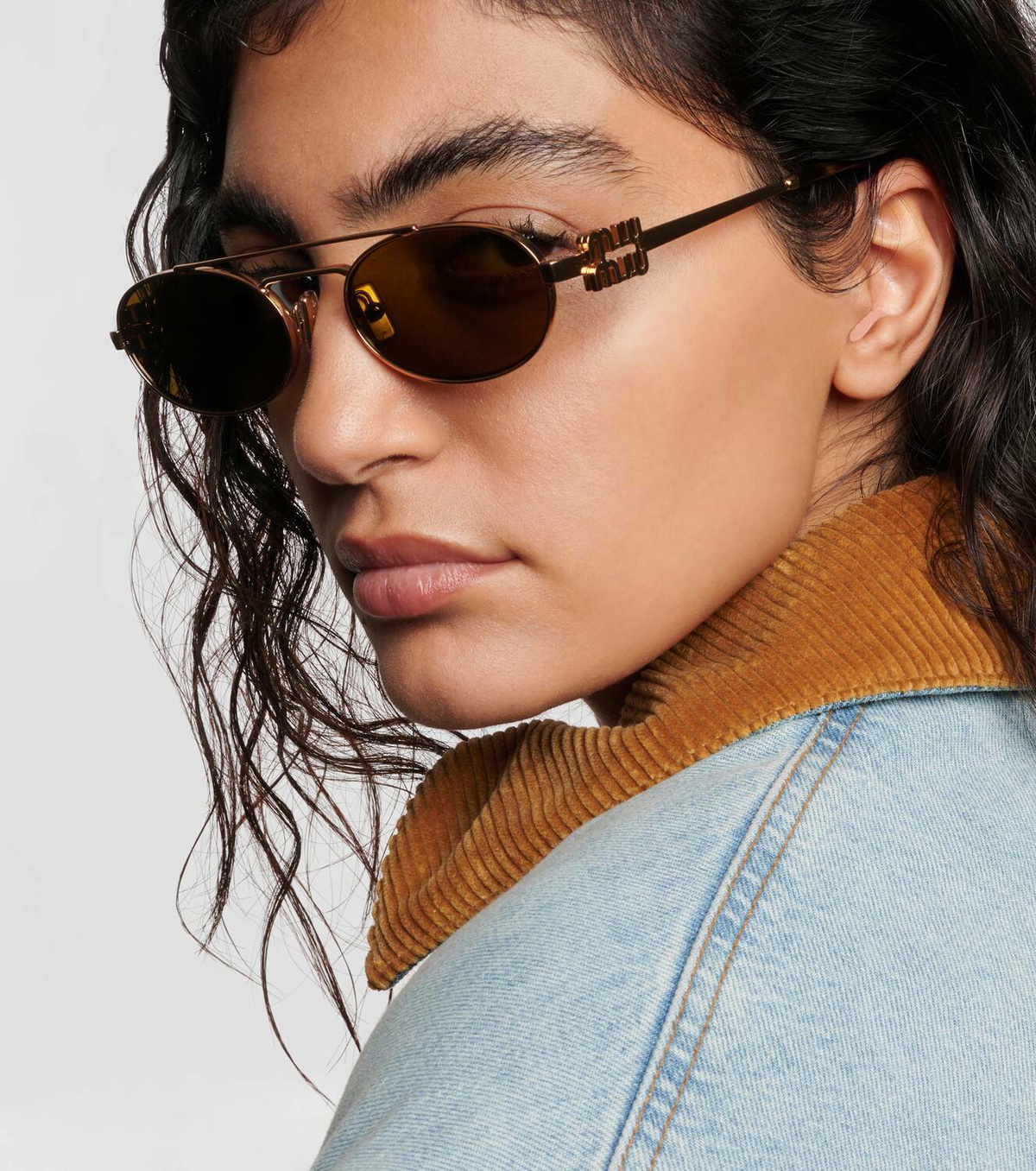 ♡miu♡ Miu Miu Logo oval sunglasses Miu Miu