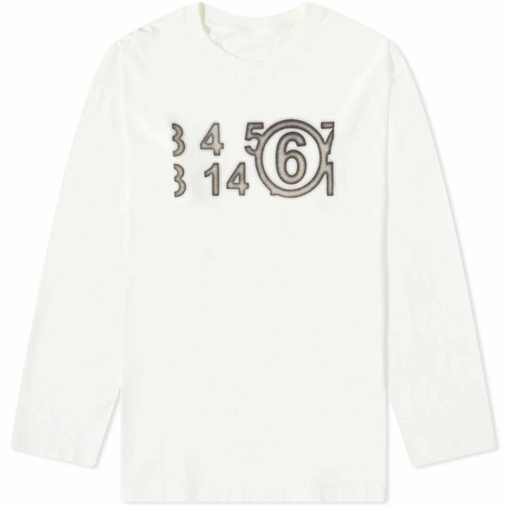 Photo: Maison Margiela Men's Number Logo Long Sleeve T-Shirt in Off White