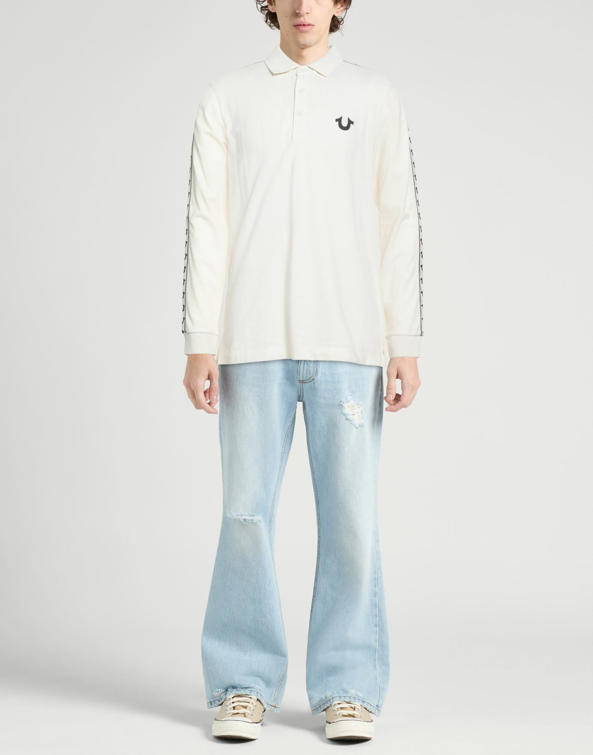 True Religion Mens Polo shirt Cream