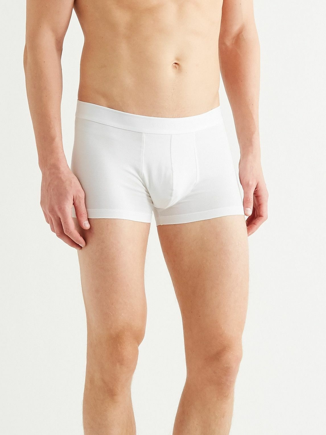 Photo: Sunspel - Two-Pack Stretch-Cotton Boxer Briefs - White