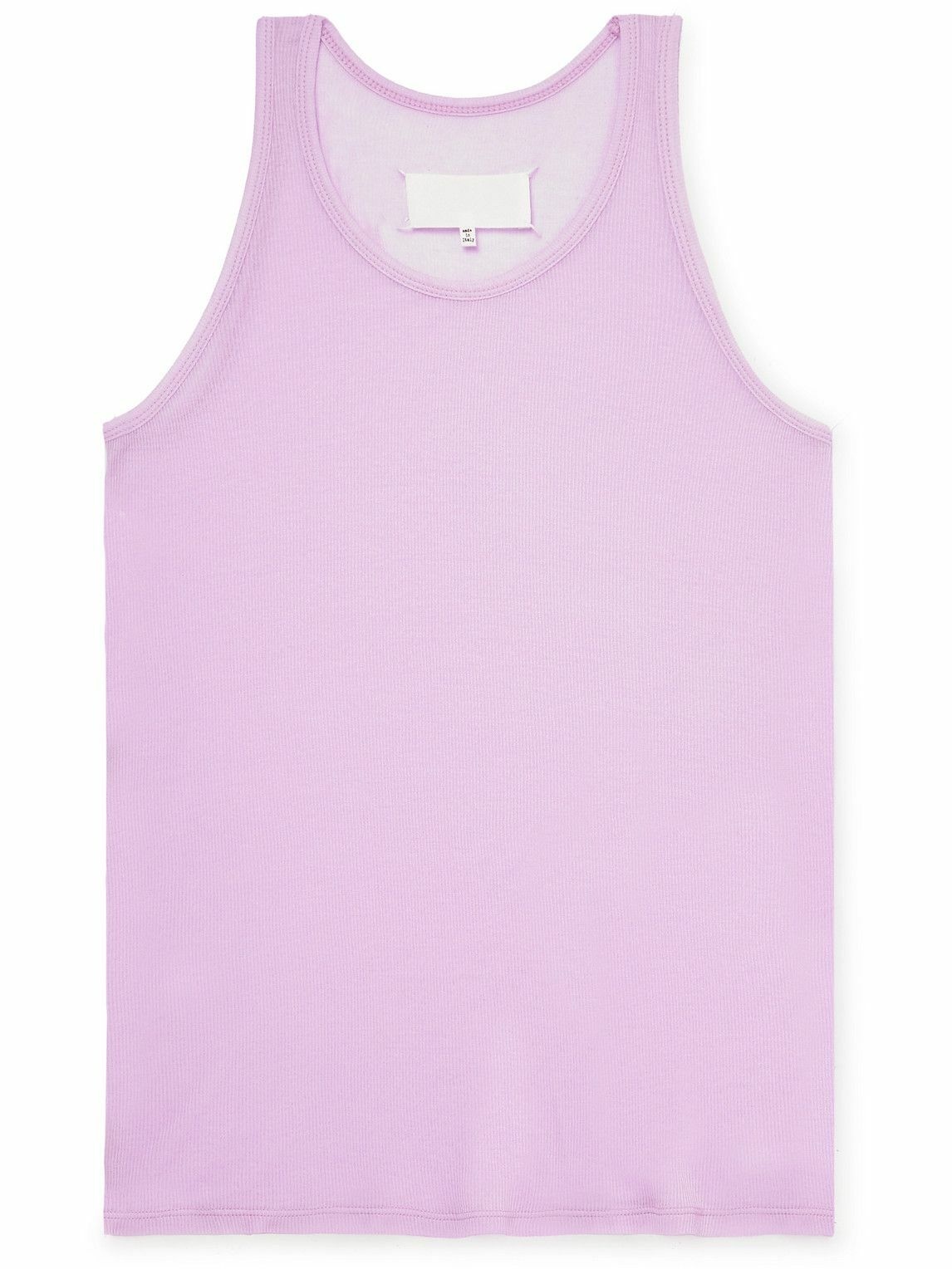 Maison Margiela - Ribbed Cotton and Silk-Blend Tank Top - Pink Maison ...