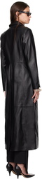 Nour Hammour Black Gotham Leather Coat