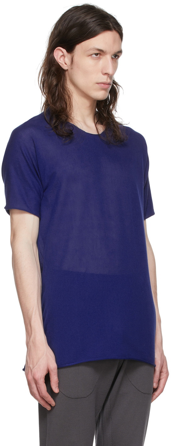 Label Under Construction Blue Cotton T-Shirt