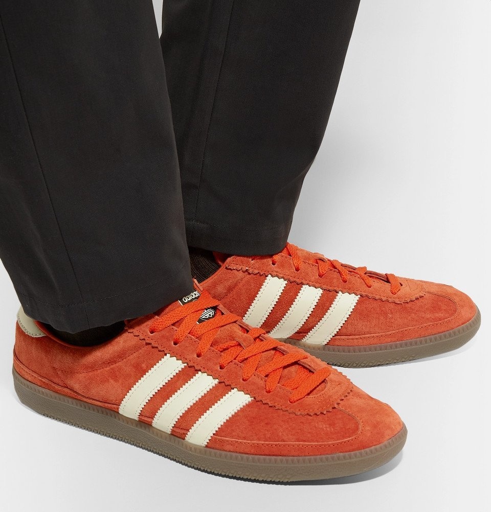 adidas Consortium - Whalley Leather-Trimmed Sneakers Orange adidas Consortium