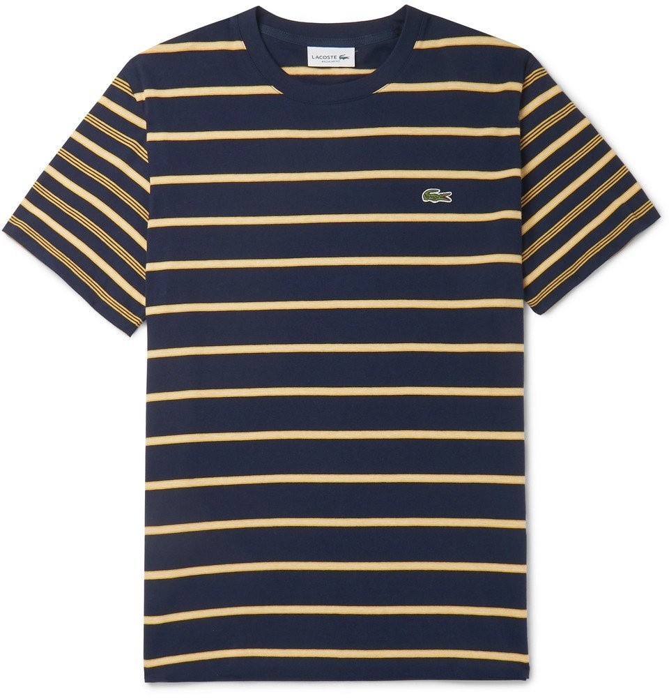 transportabel adgang Tjen Lacoste - Striped Pima Cotton-Jersey T-Shirt - Blue Lacoste