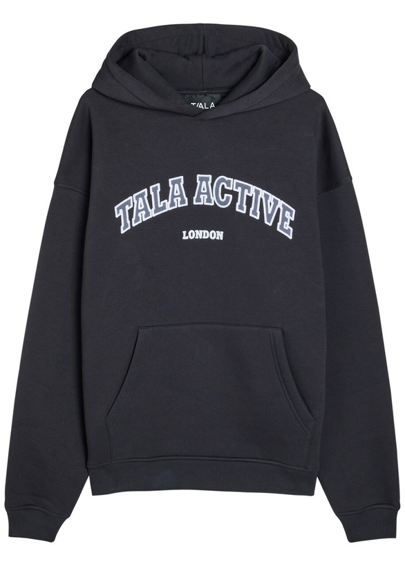 Photo: Tala Logo-embroidered Hooded Cotton-blend Sweatshirt Navy