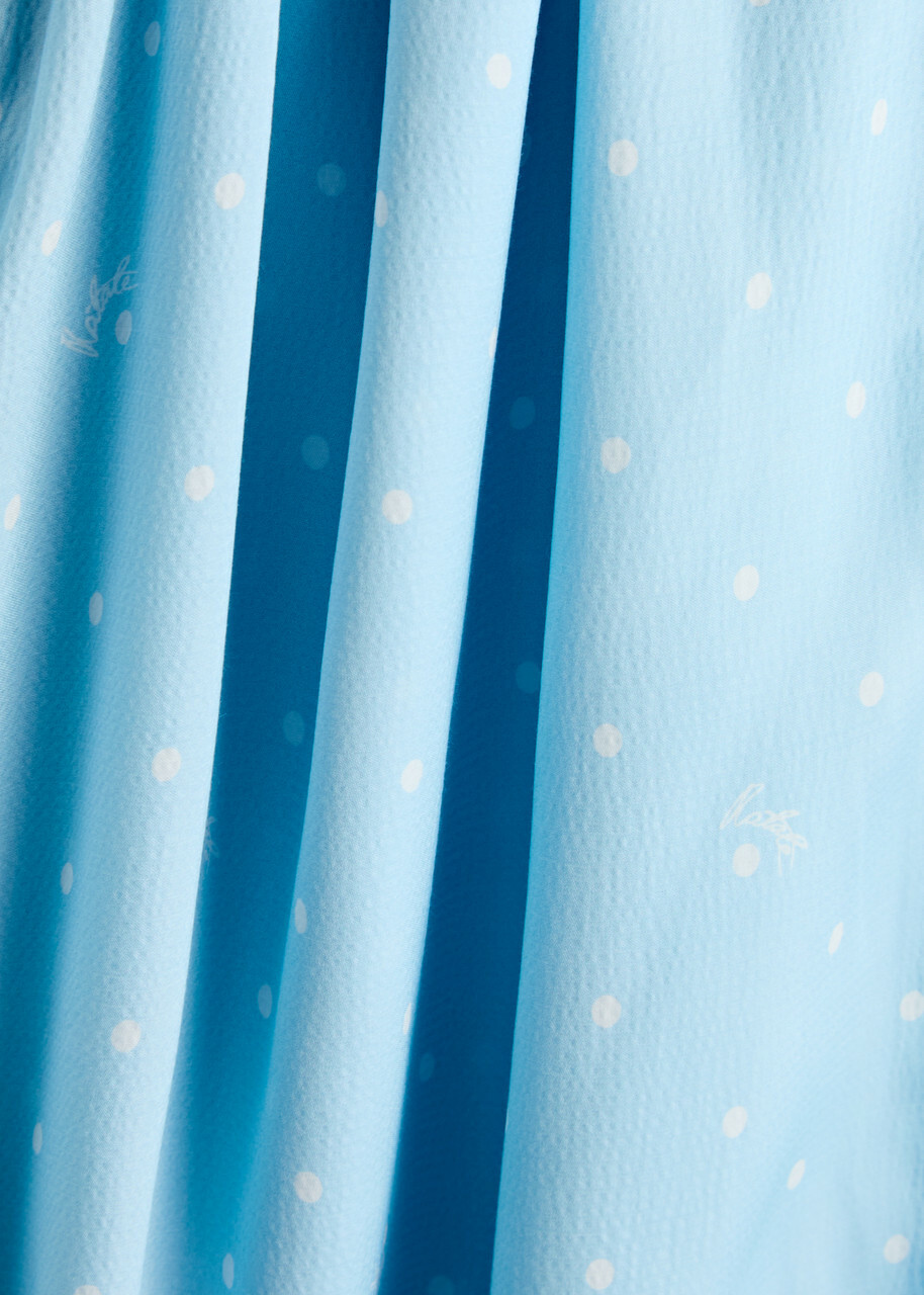 Rotate Birger Christensen Polka-dot Satin Wrap Dress Light Blue