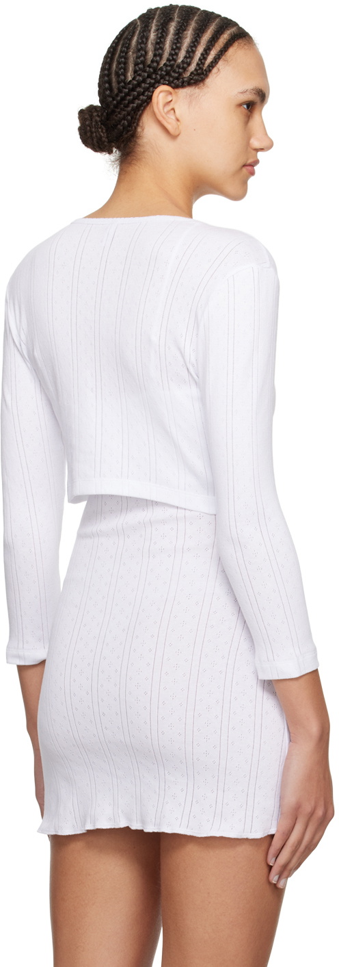 Cou Cou White 'The Crop' Cardigan