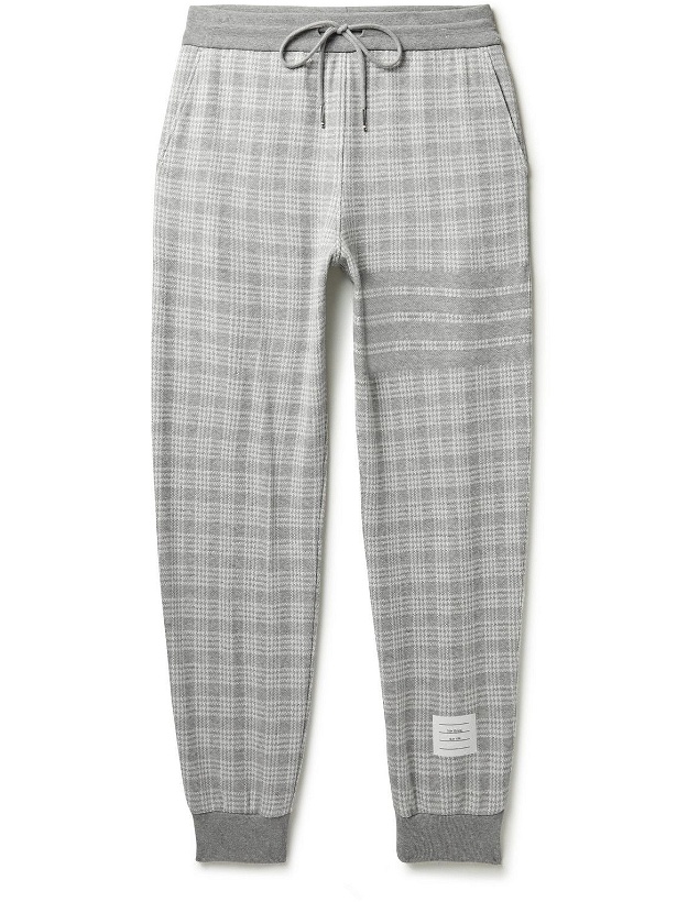 Photo: Thom Browne - Slim-Fit Tapered Prince of Wales Cotton Sweatpants - Gray
