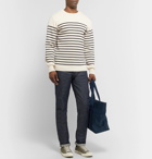Armor Lux - Molene Slim-Fit Button-Embellished Striped Wool Sweater - Cream