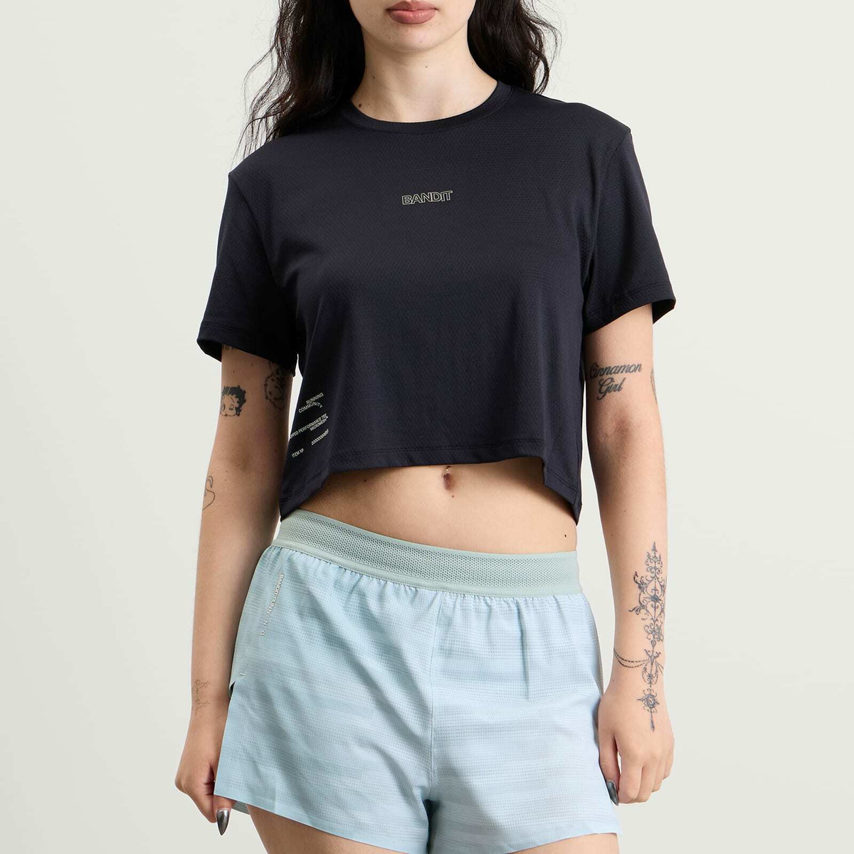 Bandit Women's Women’s Micromesh™ Cropped T-Shirt in Black