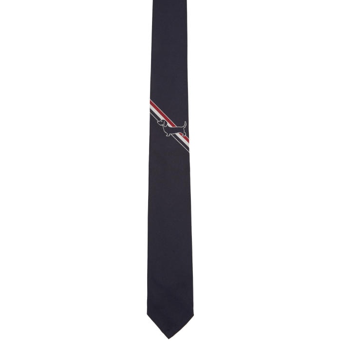 Photo: Thom Browne Navy Hector Stripe Classic Tie