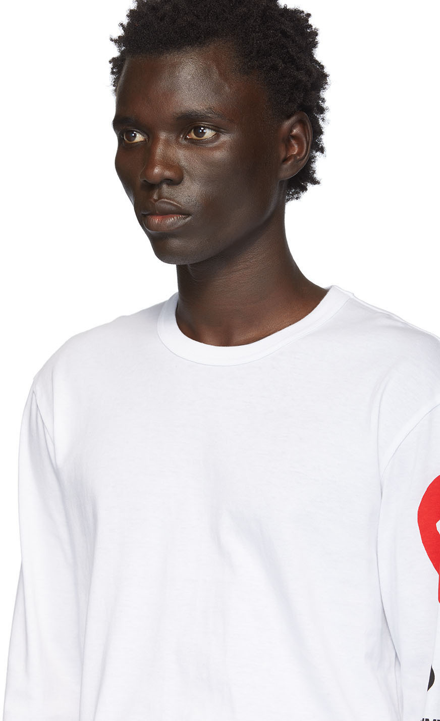 COMME des GARÇONS PLAY White Multi Heart Long Sleeve T-Shirt