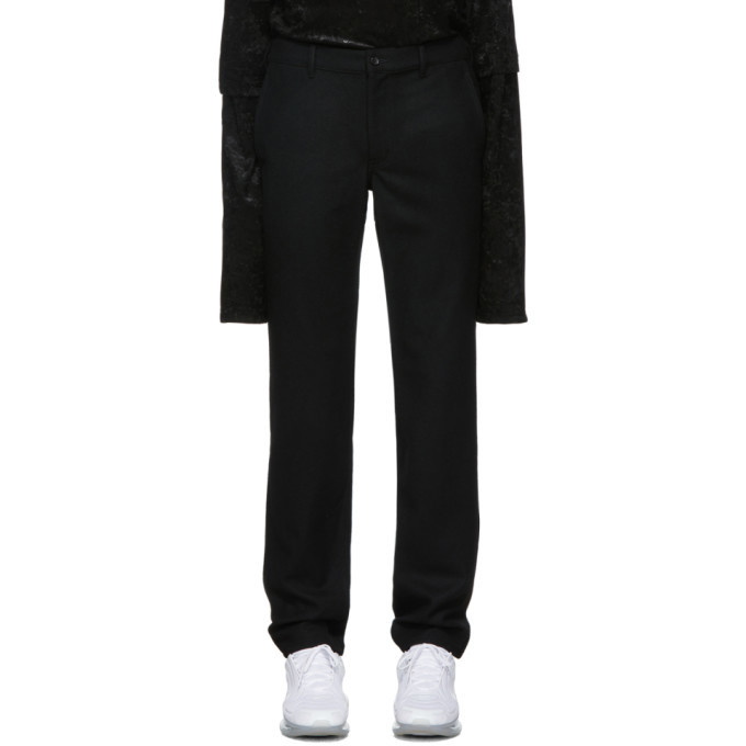 Photo: Comme des Garcons Homme Plus Black Wool Flannel Trousers