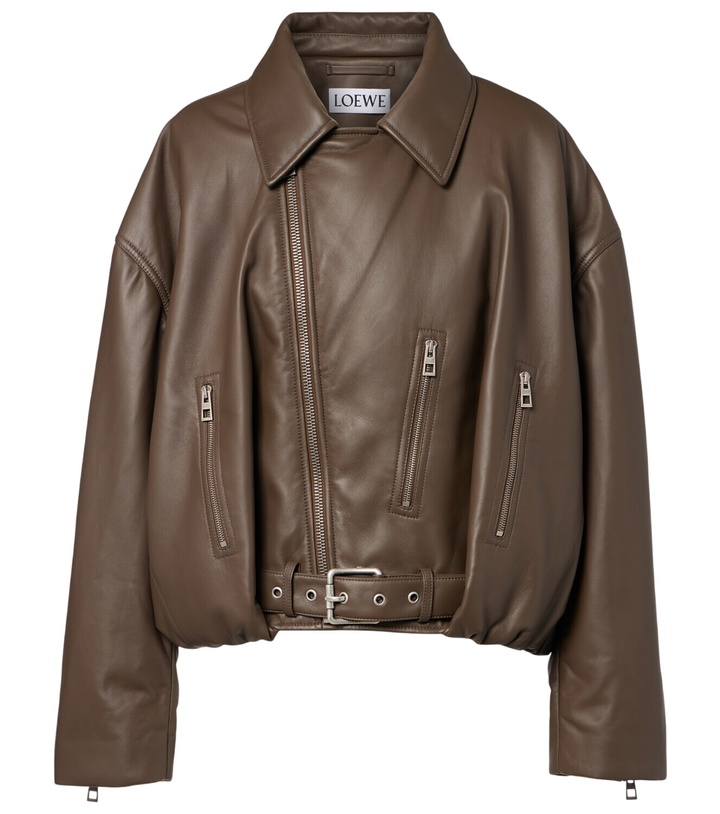 Photo: Loewe Cropped leather biker jacket