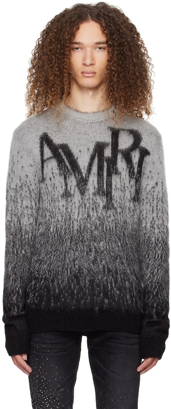 Photo: AMIRI Gray Staggered Gradient Sweater