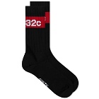 032c Men's Taped Logo Sock in Black