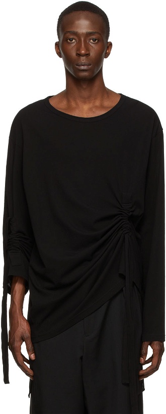 Photo: Yohji Yamamoto Black Cotton Long Sleeve T-Shirt