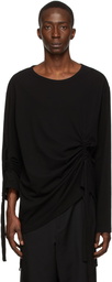 Yohji Yamamoto Black Cotton Long Sleeve T-Shirt