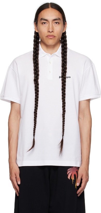 Photo: Palm Angels White Embroidered Polo