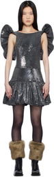 Paula Canovas Del Vas SSENSE Exclusive Black Puff Mini Dress