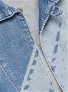 LOEWE - Paula's Ibiza Logo-Appliquéd Frayed Printed Denim Shirt - Blue